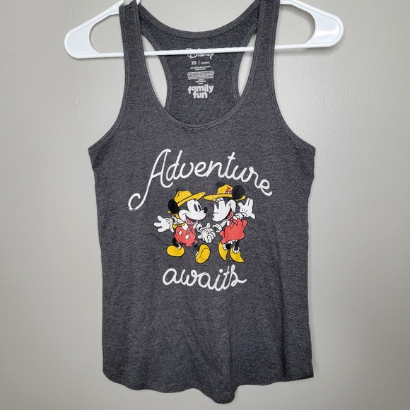 Disney Gray Juniors Mickey & Minnie Racerback Tank Top XS - Picture 5 of 5
